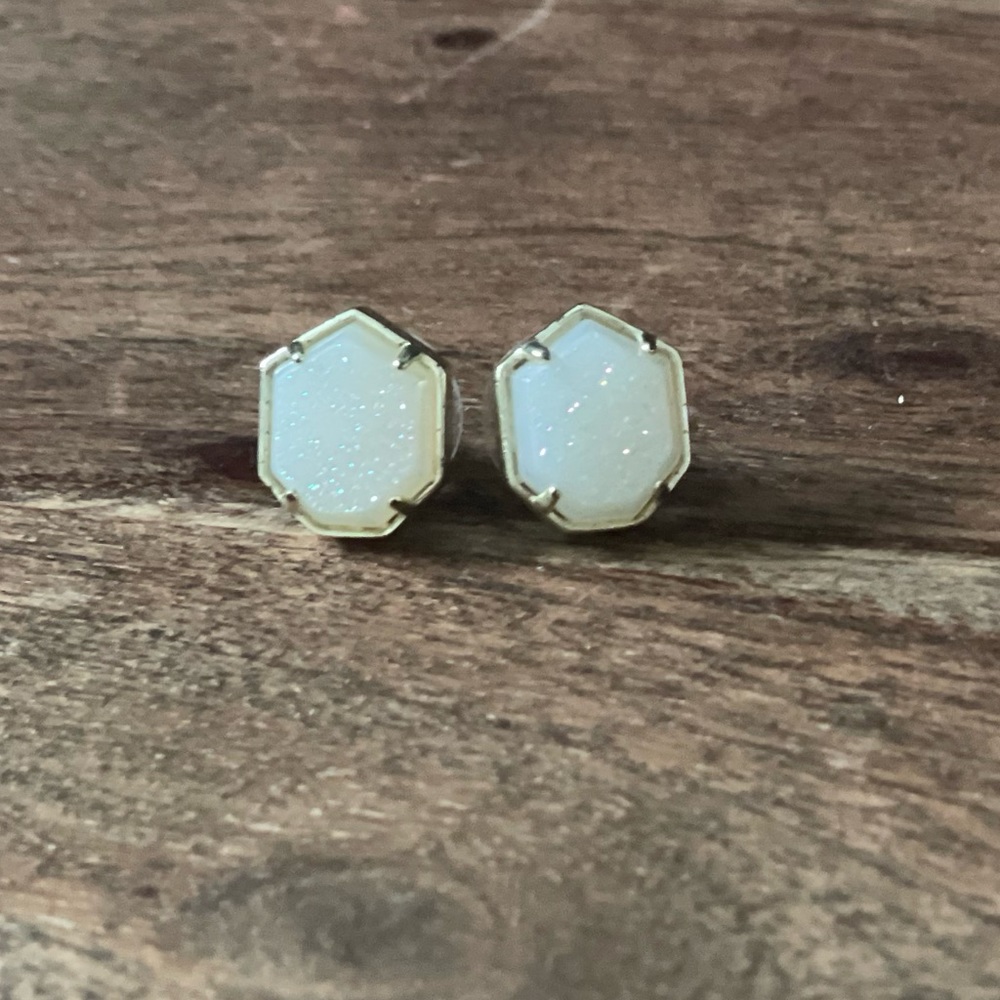 White Drusy Kendra Scott Studs